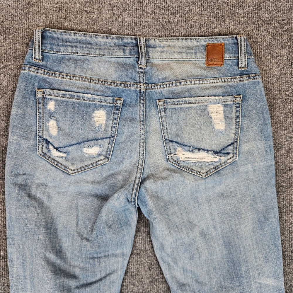 Buckle BKE Stella Relaxed Straight Jeans Women 26 Distressed Light Wash Mid Rise - Picture 11 of 11